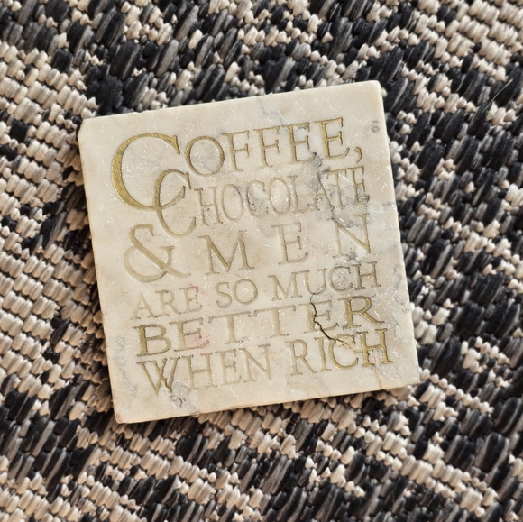 Marble Coaster Coffee Chocolate & Men - Picture 1 of 2
